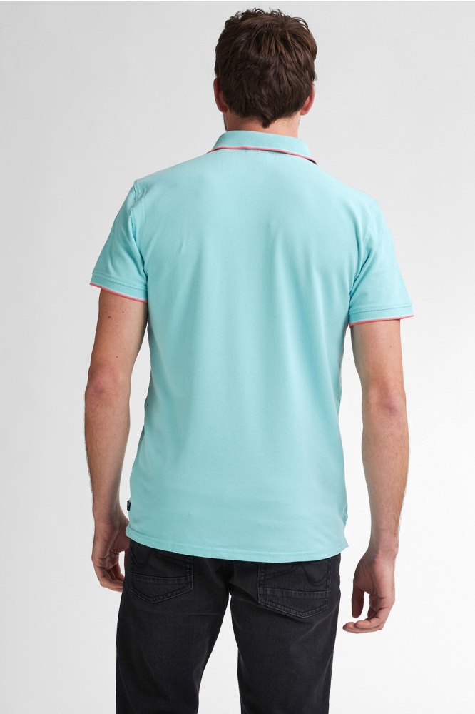 POLO MET RIBKRAAG M ROS POL003 5180 Aqua